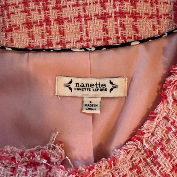 Nanette Lepore Tweed Jacket with Pearl and Gold Accents - Picture 4 of 8